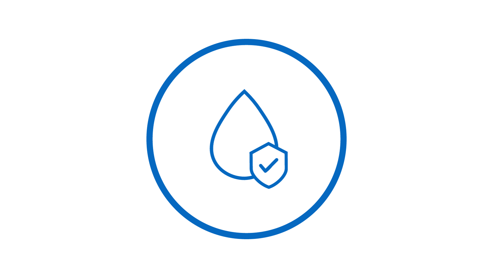 Icon of a shield over a drop of water